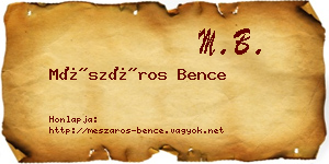 Mészáros Bence névjegykártya